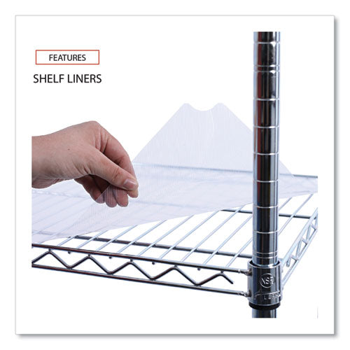 Image of Alera® 5-Shelf Wire Shelving Kit With Casters And Shelf Liners, 36w X 18d X 72h, Silver