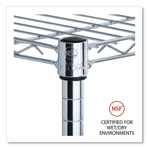 Image of Alera® 5-Shelf Wire Shelving Kit With Casters And Shelf Liners, 36w X 18d X 72h, Silver