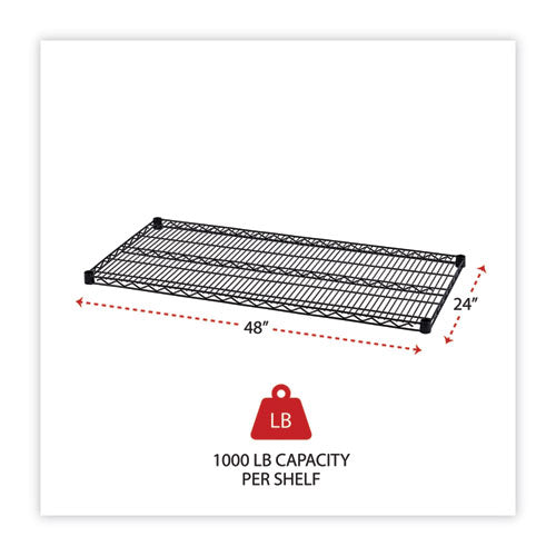 Image of Alera® Industrial Wire Shelving Extra Wire Shelves, 48w X 24d, Black, 2 Shelves/carton