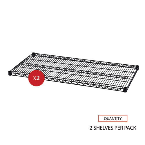 Image of Alera® Industrial Wire Shelving Extra Wire Shelves, 48w X 24d, Black, 2 Shelves/carton
