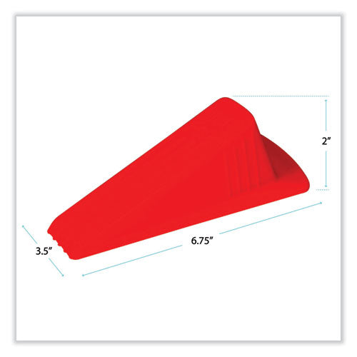 Image of Master Caster® Giant Foot Doorstop, No-Slip Rubber Wedge, 3.5w X 6.75d X 2h, Safety Orange