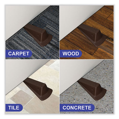 Image of Master Caster® Giant Foot Doorstop, No-Slip Rubber Wedge, 3.5w X 6.75d X 2h, Brown