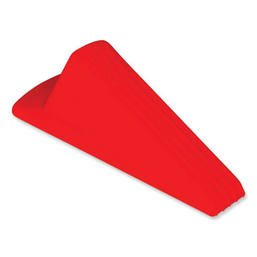 Image of Master Caster® Giant Foot Doorstop, No-Slip Rubber Wedge, 3.5w X 6.75d X 2h, Safety Orange