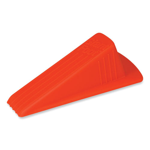 Image of Master Caster® Giant Foot Doorstop, No-Slip Rubber Wedge, 3.5w X 6.75d X 2h, Safety Orange