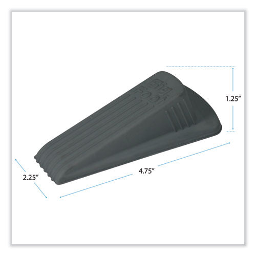 Image of Master Caster® Big Foot Doorstop, No Slip Rubber Wedge, 2.25w X 4.75d X 1.25h, Gray, 2/pack