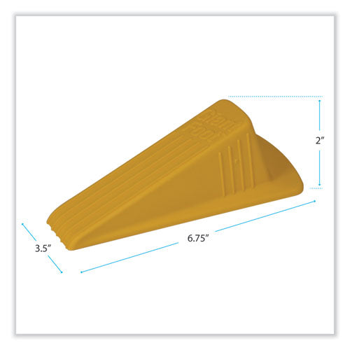 Image of Master Caster® Giant Foot Doorstop, No-Slip Rubber Wedge, 3.5w X 6.75d X 2h, Safety Yellow