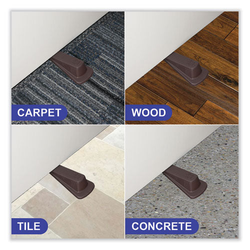 Image of Master Caster® Big Foot Doorstop, No Slip Rubber Wedge, 2.25w X 4.75d X 1.25h, Brown