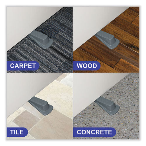 Image of Master Caster® Big Foot Doorstop, No Slip Rubber Wedge, 2.25w X 4.75d X 1.25h, Gray, 2/pack