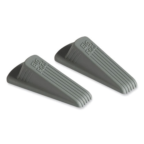 Image of Master Caster® Big Foot Doorstop, No Slip Rubber Wedge, 2.25w X 4.75d X 1.25h, Gray, 2/pack