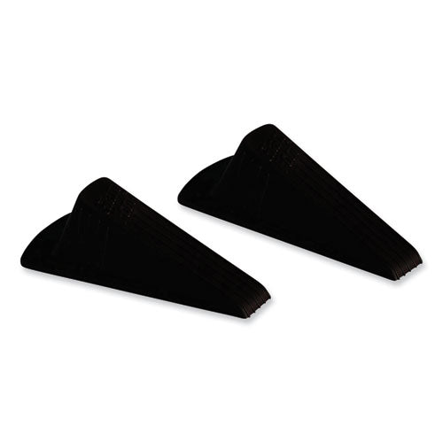 Image of Master Caster® Giant Foot Doorstop, No-Slip Rubber Wedge, 3.5w X 6.75d X 2h, Brown, 2/pack