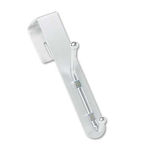 Image of Safco® Over-The-Panel Double-Garment Hook, Satin Aluminum/chrome