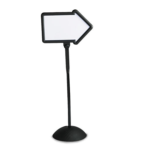 Image of Safco® WriteWay Two-Sided Dry Erase Standing Message Sign, White 25.5" x 17.75" Arrow Surface, Black Frame, 25.5" x 17.75" x 64.25"