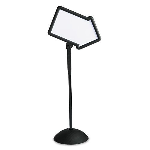 Image of Safco® WriteWay Two-Sided Dry Erase Standing Message Sign, White 25.5" x 17.75" Arrow Surface, Black Frame, 25.5" x 17.75" x 64.25"