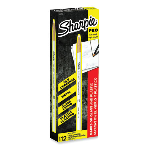 Image of Sharpie® Peel-Off China Markers, White, Dozen