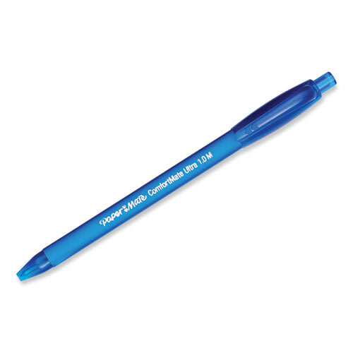 Image of Paper Mate® Comfortmate Ultra Ballpoint Pen, Retractable, Medium 1 Mm, Blue Ink, Blue Barrel, Dozen