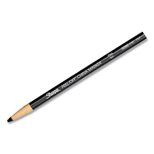 Image of Sharpie® Peel-Off China Markers, Black, Dozen
