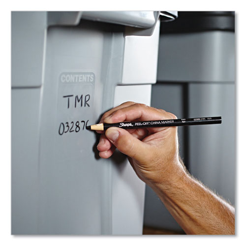 Image of Sharpie® Peel-Off China Markers, Black, Dozen