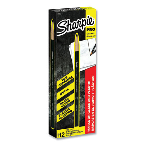 Image of Sharpie® Peel-Off China Markers, Black, Dozen