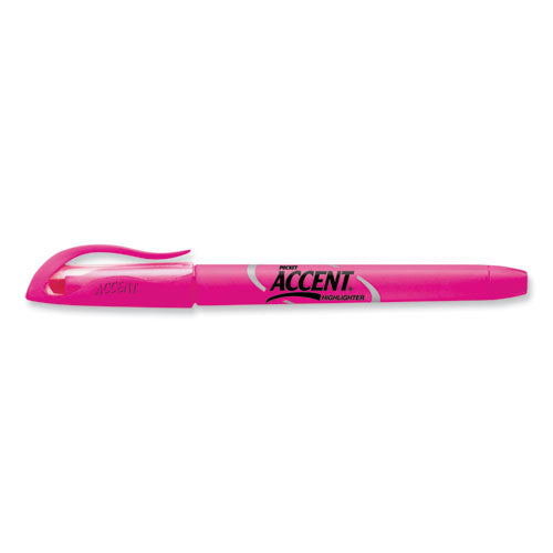 Image of Sharpie® Pocket Style Highlighters, Fluorescent Pink Ink, Chisel Tip, Pink Barrel, Dozen
