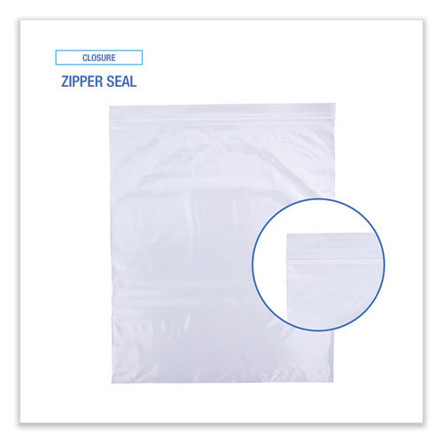 Image of Boardwalk® Reclosable Freezer Storage Bags, 2 gal, 13" x 15", Clear, 100/Box