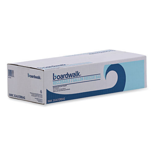 Image of Boardwalk® Reclosable Freezer Storage Bags, 2 gal, 13" x 15", Clear, 100/Box