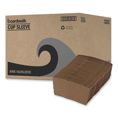Image of Boardwalk® Cup Sleeves, Fits 10 Oz To 20 Oz Hot Cups, Kraft, 1,200/carton