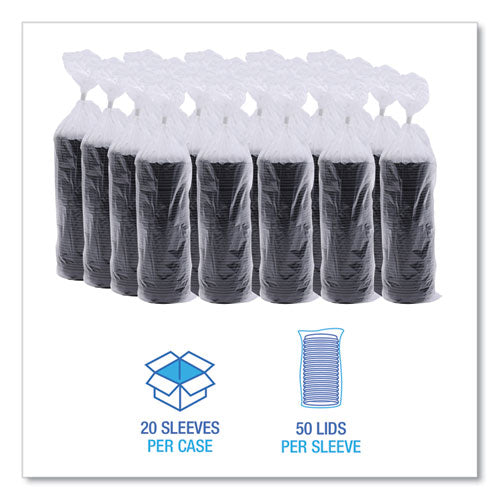 Image of Boardwalk® Hot Cup Lids, Fits 8 oz Hot Cups, Plastic, Black, 1,000/Carton