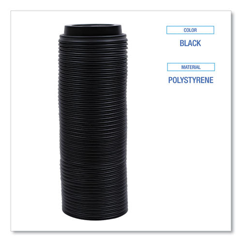 Image of Boardwalk® Hot Cup Lids, Fits 8 oz Hot Cups, Plastic, Black, 1,000/Carton