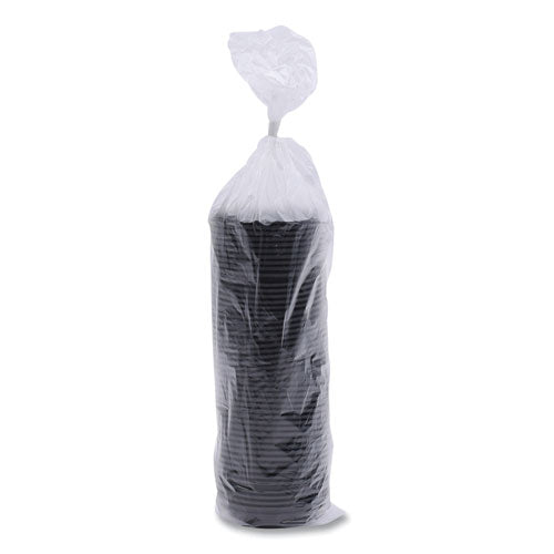 Image of Boardwalk® Hot Cup Lids, Fits 8 oz Hot Cups, Plastic, Black, 1,000/Carton