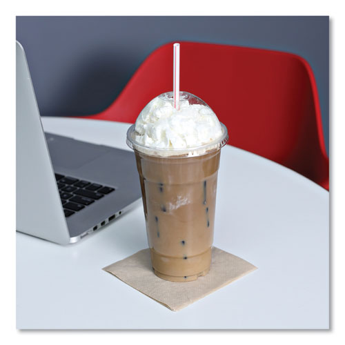 Image of Boardwalk® Wrapped Jumbo Straws, 7.75", Plastic, White/Red Stripe, 400/Pack, 25 Packs/Carton