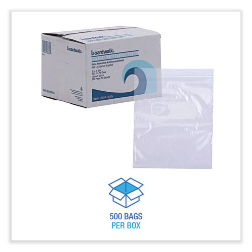 Image of Boardwalk® Reclosable Food Storage Bags, Quart, 7" x 8", Clear, 500/Box
