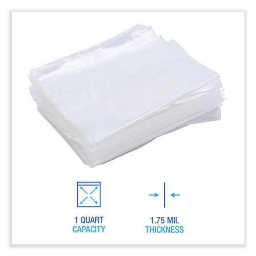 Image of Boardwalk® Reclosable Food Storage Bags, Quart, 7" x 8", Clear, 500/Box