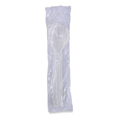 Image of Boardwalk® Heavyweight Wrapped Polypropylene Cutlery, Soup Spoon, Plastic, White, 1,000/Carton