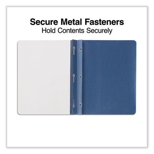 Image of Universal® Clear Front Report Cover, Prong Fastener, 0.5" Capacity, 8.5 X 11, Clear/dark Blue, 25/box