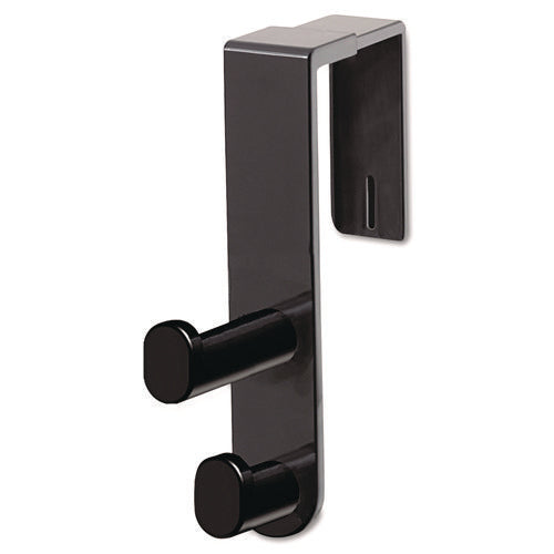 Image of Safco® Plastic Coat Hook, 2-Hook, 1.75 x 6.5 x 7.75, Black