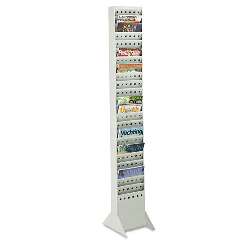 Image of Safco® Steel Magazine Rack, 23 Compartments, 10w X 4d X 65.5h, Gray