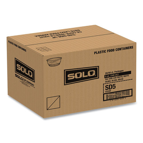 Image of SOLO® Sundae Cups, 5 oz, Plastic, Clear, 50/Bag, 20 Bags/Carton