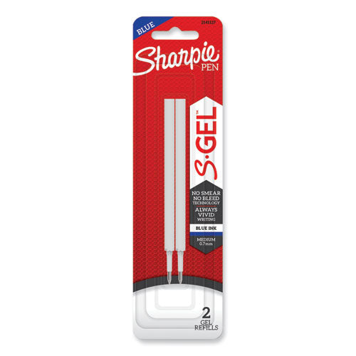 Image of Sharpie® S-Gel S-Gel 0.7 Mm Pen Refills, Medium 0.7 Mm Bullet Tip, Blue Ink, 2/pack