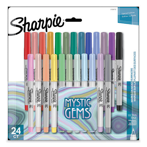 Image of Sharpie® Mystic Gems Markers, Ultra-Fine Needle Tip, Assorted, 24/pack