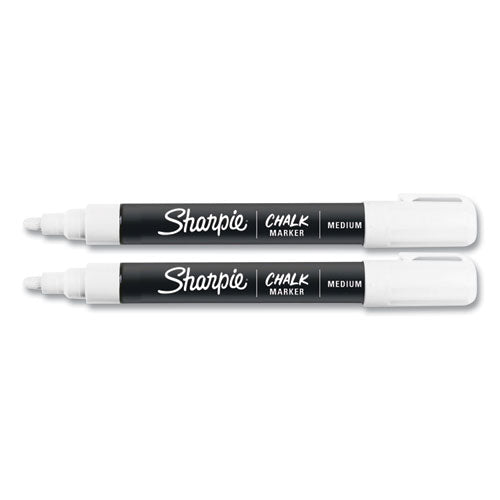 Image of Sharpie® Wet-Erase Chalk Marker, Medium Bullet Tip, White, 2/pack
