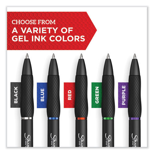 Image of Sharpie® S-Gel S-Gel High-Performance Gel Pen, Retractable, Bold 1 Mm, Blue Ink, Black Barrel, 4/pack