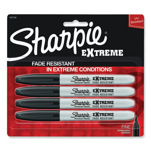 Image of Sharpie® Extreme Marker, Fine Bullet Tip, Black, 4/pack