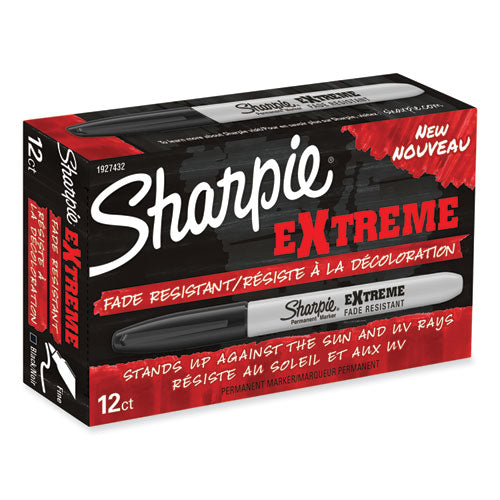 Image of Sharpie® Extreme Marker, Fine Bullet Tip, Black, Dozen