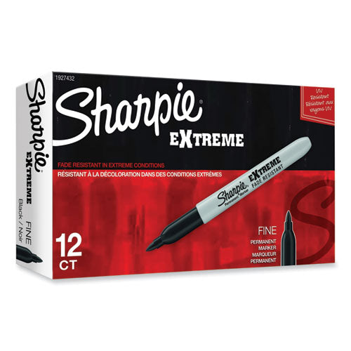 Image of Sharpie® Extreme Marker, Fine Bullet Tip, Black, Dozen