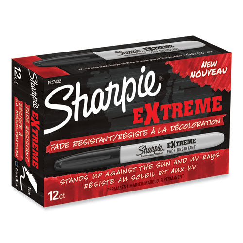 Image of Sharpie® Extreme Marker, Fine Bullet Tip, Black, Dozen