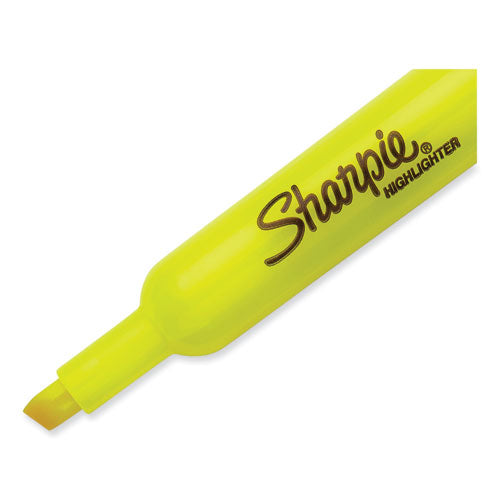 Image of Sharpie® Tank Style Highlighter Value Pack, Fluorescent Yellow Ink, Chisel Tip, Yellow Barrel, 36/box