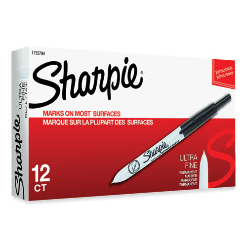 Image of Sharpie® Retractable Permanent Marker, Extra-Fine Needle Tip, Black