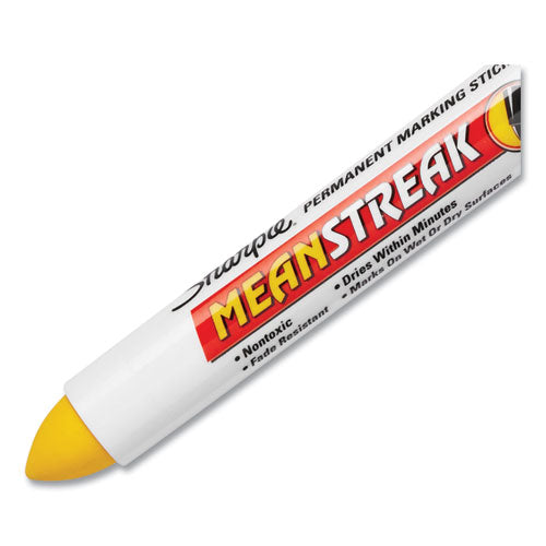 Image of Sharpie® Mean Streak Marking Stick, Broad Bullet Tip, Yellow