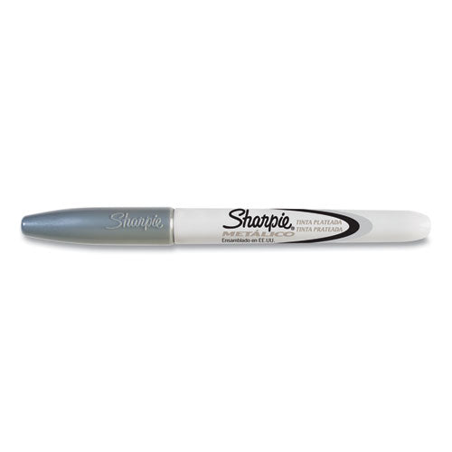 Image of Sharpie® Metallic Fine Point Permanent Markers, Fine Bullet Tip, Metallic Silver, Dozen