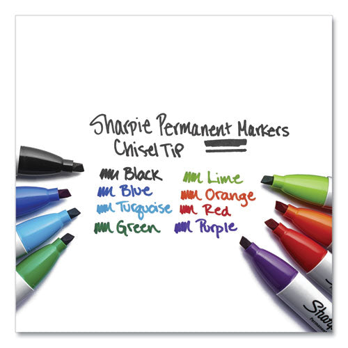 Image of Sharpie® Chisel Tip Permanent Marker, Medium Chisel Tip, Black, Dozen